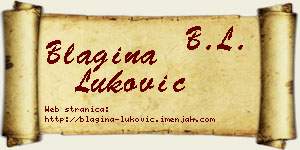 Blagina Luković vizit kartica